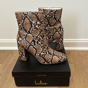Lulus Snake skin ankle boot